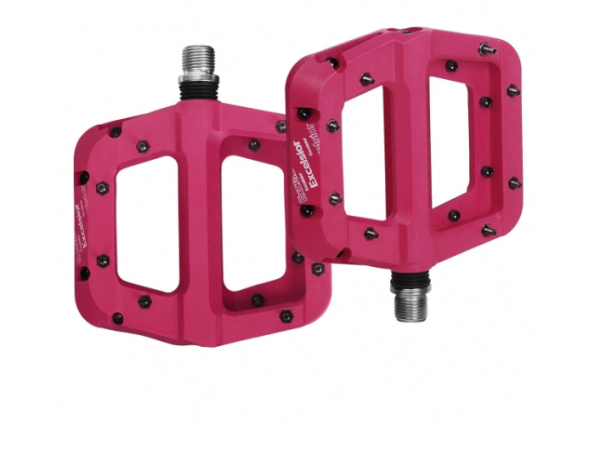 Pedales Rosados MTB Nylon Antideslizantes Excelsior – Ligereza y Agarre para Todo Terreno